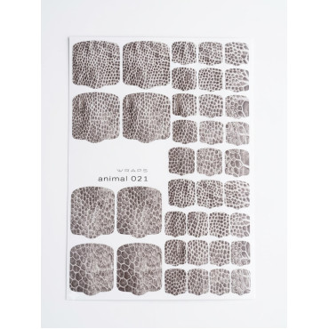 Wraps Stickers - Nálepky na estetickú pedikúru - SNAKE (WHITE - GREY)